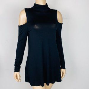 Cupio Black Knit Top Off Shoulders S